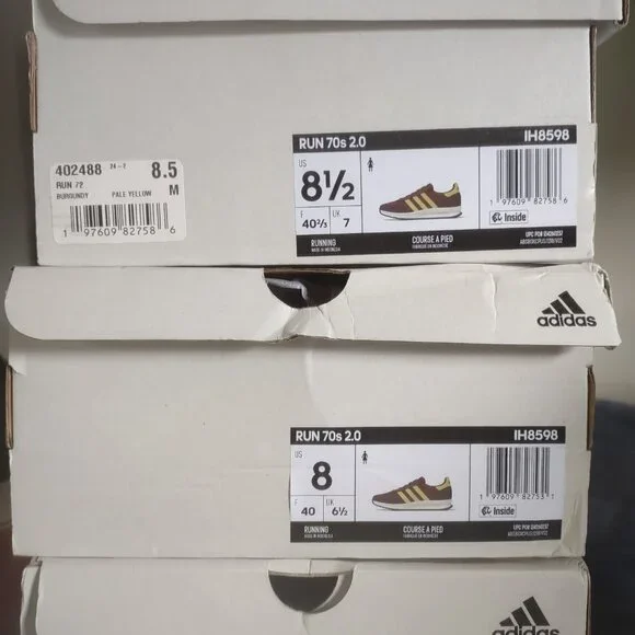 adidas Run 70s 2.0 Nylon/Suede Active Sport Gym Trainer~IH8598~Wonder Red/Yellow - Picture 10 of 11